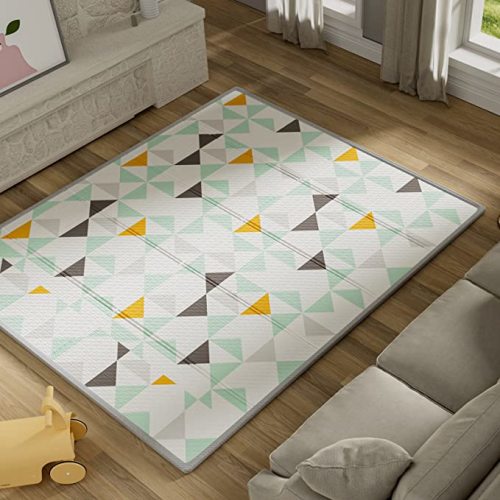 UANLAUO Foldable Baby Play Mat, Extra Large Waterproof Activity Playmats for Babies,Toddlers, Infants, Play & Tummy Time, Foam Baby Mat for Floor with Travel Bag (Triangle(71x59x0.4inch)) - 71x59x0.4 Inch
