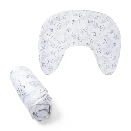 Boppy Nursing Pillow Cover - Soft, Hypoallergenic Washable Microfiber Bottle & Breastfeeding Pillow Covers (Redesigned Feeding Pillow Sold Separately) - Gray Gentle Leaves