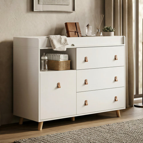 George Oliver Modern Changing Table Dresser With Strong Storage & Reviews | Wayfair