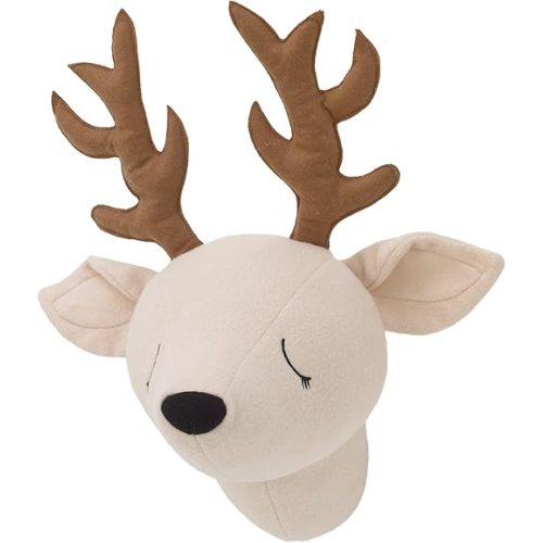 NoJo Little Love – 3-D Deer Stuffed Wall Hanging Decor, Fauxidermy - Nursery, Bedroom or Playroom Décor Deer, Beige, Brown