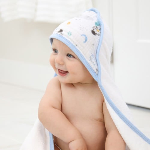 essentials cotton muslin hooded towels 2 pack