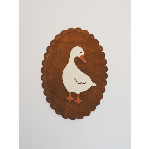 Cute Vintage Style Duck Wall Decor - Beige Nursery and Playroom Decor Girl’s Boy’s Room Silly Goose WhilsicalWall Art Baby Gift Idea