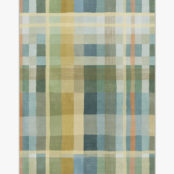 Margot Plaid Blue Flatwoven Rug | Ruggable US