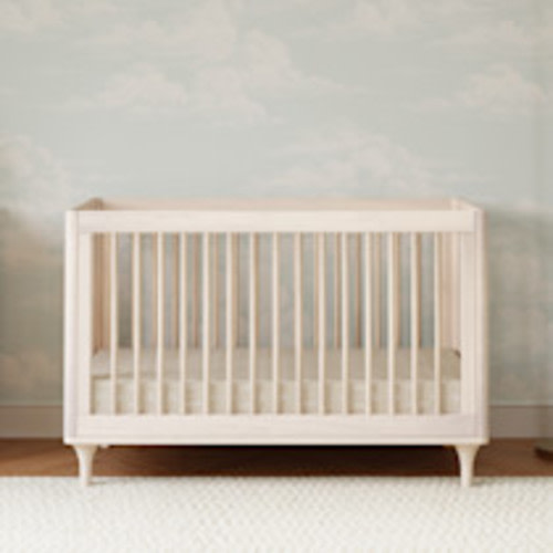 babyletto Lolly 3-in-1 Convertible Crib with Toddler Bed Conversion Kit - Washed Natural