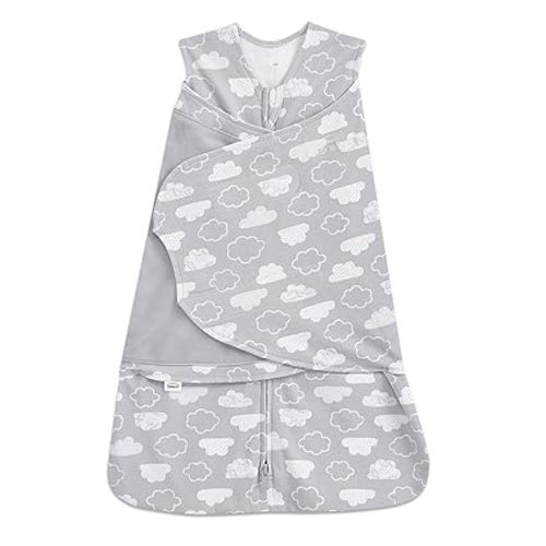 HALO 100% Cotton Sleepsack Swaddle, 3-Way Adjustable Wearable Blanket, TOG 1.5, Clouds, Small, 3-6 Months - Small (Pack of 1)