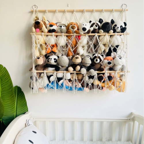 Stuffed Animal Storage Hammock Hanging Toy Organizer, Height Adjustable Stuffed Animals Room Corner Organizer, Display Holder Net For Nursery Play Room Bedroom