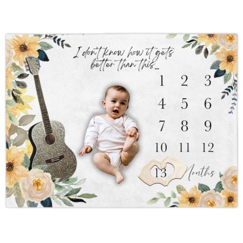 Fearless Baby Milestone Blanket Growth Milestone Photo Blanket