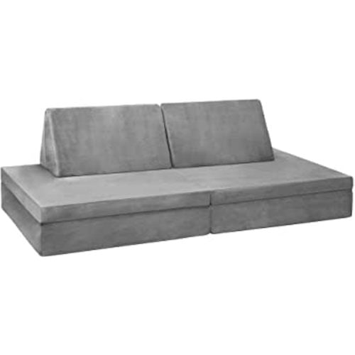 Delta Children Cozee 4-Piece Lounger and Play Set Sofa/Couch, Grey