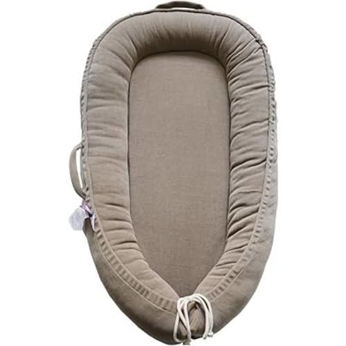 CooCooBaby Infant Lounger, Baby Nest Cover for Baby Girls & Boys, Newborn Essentials for Baby 0-12 Months, 100% Cotton Breathable (Fields of Rye, Corduroy)