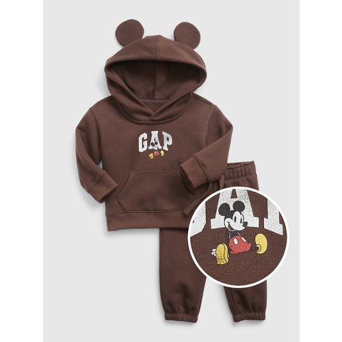 Gap × Disney Baby Mickey Mouse Sweat Set in brown noir, size: 6-12 M