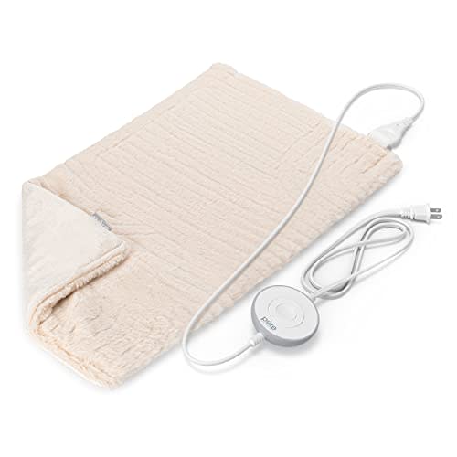 Pure Enrichment PureRadiance Luxury Heating Pad for Cramps, Back, Neck, & Shoulder Pain Relief, Patented Design, Soft Faux Fur & Micromink, 6 Heat Settings, Machine Washable, 12”x24” (Golden Sands)
