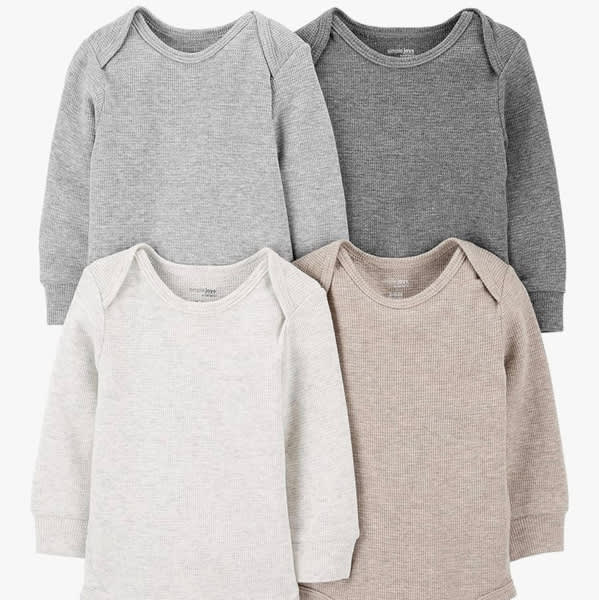 Simple Joys by Carter's Baby 4-pack Soft Thermal Long Sleeve Bodysuits