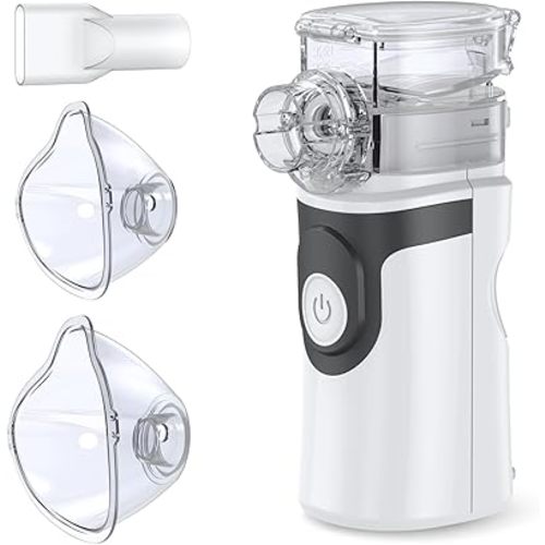 DUKUANGGT Portable Nebulizer, Handheld Mesh Nebulizer Machine for Adults and Kids, Metered - dose Inhaler Accessory, White