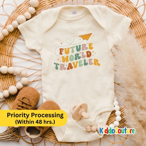 Future World Traveler Onesie®, Traveler Baby Bodysuit, Retro Baby Adventure Bodysuit, New Travel Buddy Onesie®, Travel Baby Gift Onesie®