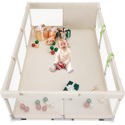 Fodoss Baby Playpen, 71x47inch Large Playpen for Babies and Toddlers, Indoor & Outdoor Play Yard, Baby Fence Play Area