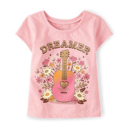 Baby And Toddler Girls Dreamer Graphic Tee - Pink