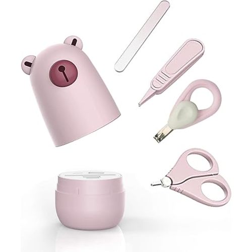 Baby nail clippers set, baby manicure set and pedicure set with cute case. Baby grooming gift set for newborns, infants and toddlers