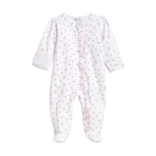 Floral Ruffle Edge Pima Cotton Footie