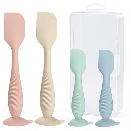 4-Pack Diaper Cream Spatula with Travel Case, Soft Baby Butt Spatula – Silicone Butt Paste Spatula, Convenient Diaper Spatula, Ideal Baby Shower Gift