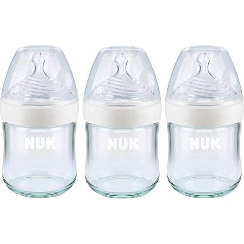 NUK Simply Natural Glass Baby Bottles, 4 oz, 3 Pack