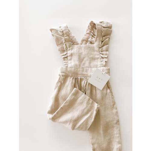 Linen Flutter Sleeve Jumpsuit - Petal
