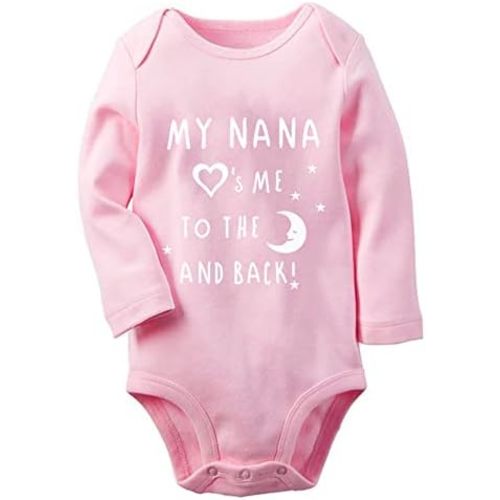 My Nana Loves Me to The Moon and Back Baby Bodysuit Romper Unisex Infant Clothes
