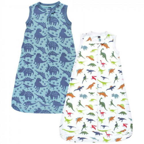 Hudson Baby Infant Boy Interlock Cotton Sleeveless Sleeping Bag, Dinosaurs, 3-9 Months