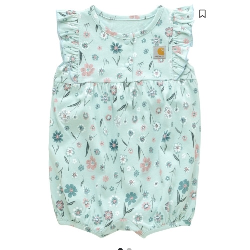 Carhartt Infant Girls' Floral Print Sleeveless Snap Onesie | Boot Barn