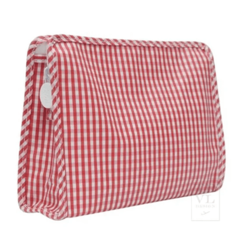TRVL Roadie Large Zip Pouch - Gingham Red
