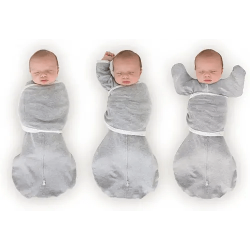 SwaddleDesigns Omni Swaddle Sack for Newborn, Transitional Swaddle Sack with Wrap & Arms Up Sleeves & Mitten Cuffs, Easy Transition Swaddle Sleep Sack, Heathered Gray, Small, 0-3 Months