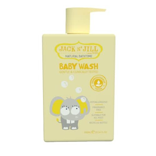 Jack N' Jill Natural Bathtime Baby Wash - Baby Wash Sensitive Skin, Hypoallergenic, Fragrance Free Baby Wash, Dermatologically Tested, Perfect for Newborns, Vegan - Scent Free, 300 mL (Pack of 1)