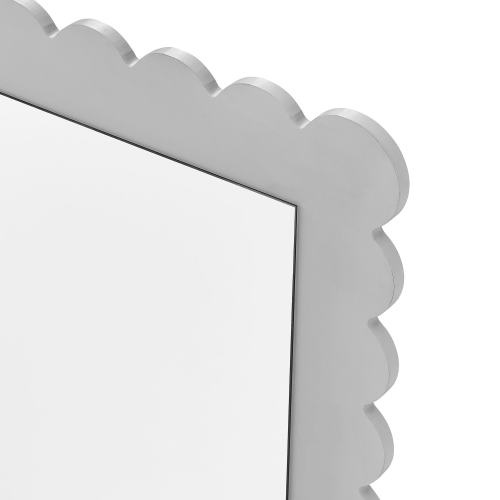Emmeline Scalloped Rectangle Wall Mirror, Sage Green