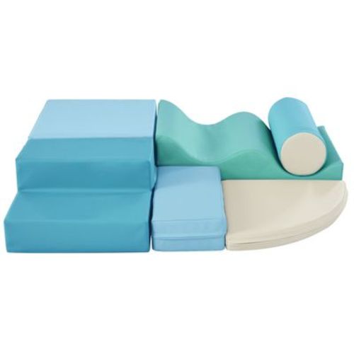 DSVIMOY 6 in 1 Soft Climb and Crawl Foam Playset , Soft Kids Crawling and Climbing Indoor Active Play Structure, Colorful, 15.7"*15.7"*7.8"