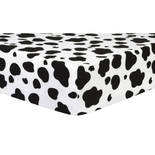 Trend Lab Cow Print Deluxe Flannel Fitted Crib Sheet, Infant