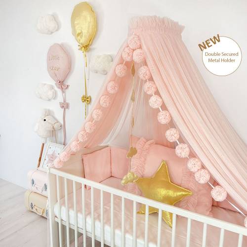 Pink Crib Canopy, Nursery Canopy, Baby Canopy Girl, Canopy for Crib, Baby Canopy, Baby Gift, Princess Canopy, Crib Canopy with stand holder