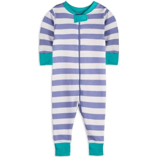 100% Organic Cotton Stripe Snug Fit Baby Pajamas, 0-3M