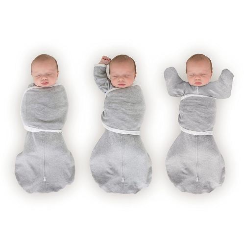 SwaddleDesigns 6-way Omni Swaddle Sack Arms Up Swaddle for Newborn, More Options to Calm Startle Reflex, Improves Sleep, Easy Transition Baby Sleep Sack, Small, 0-3 month, Heathered Gray