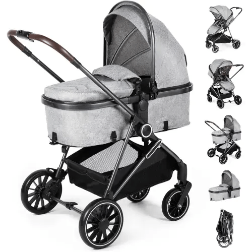 2-in-1 Baby Stroller with Bassinet Mode - Folding Infant Newborn Pram with Reversible Seat - for 0-36 Months Toddler