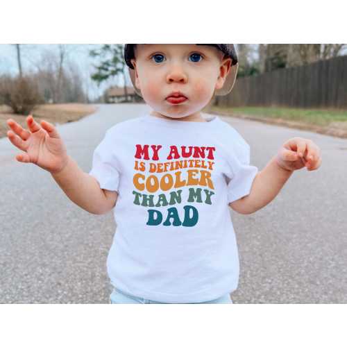 My Aunt Is Cooler Than My Dad Baby Bodysuit, New Aunt Gift, Baby Announcement Onesie®, Cute Baby Boy Girl Clothes, Retro Aunt Newborn Outfit