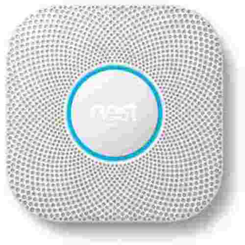 Google Nest Protect 2nd Gen Smoke & Carbon Monoxide Alarm, Smart House Fire Detection, Battery-Powered, White