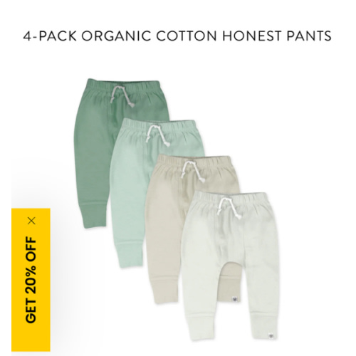 4-Pack Organic Cotton Honest Pants | Honest Baby Clothing