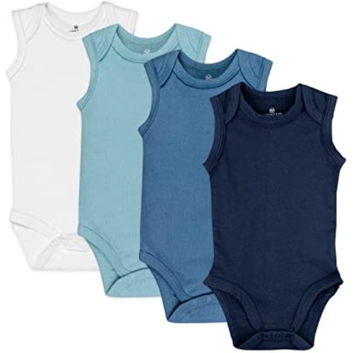 HonestBaby Multipack Sleeveless and Cami Bodysuits One-Piece 100% Organic Cotton for Infant Baby Boys, Girls, Unisex