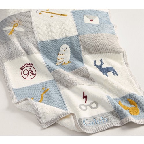 Harry Potter Sherpa-Backed Patchwork Knit Baby Blanket