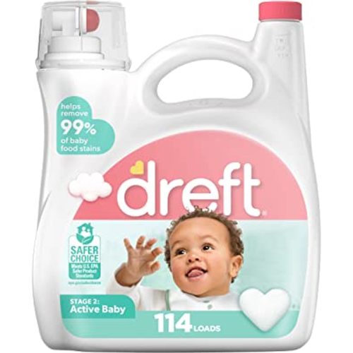 Dreft Stage 2: Active Baby Liquid Laundry Detergent, 114 Loads 165 fl oz