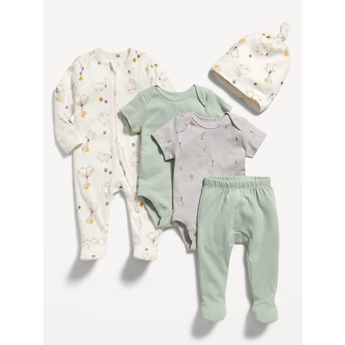 Unisex Soft-Knit 5-Piece Layette Set for Baby