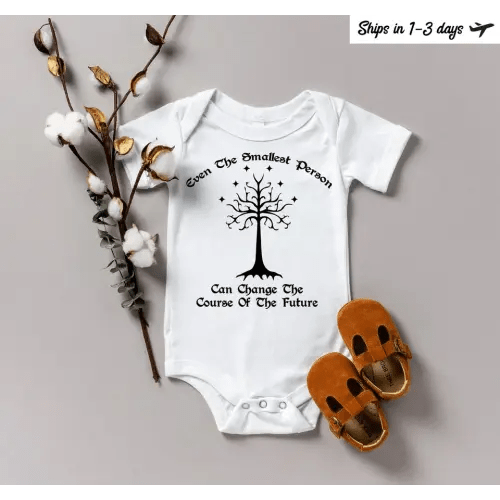 Smallest Person Onesie, Hobbit Onesie, Inspiring Baby Onesie, Rings Baby, Fellowship Baby Onesie sold by Halie Signification | SKU 115331833 | Printerval