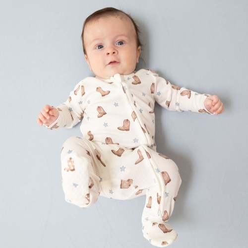 Mini Cowboy Boots - 2 Way Zipper Footie – Angel Dear
