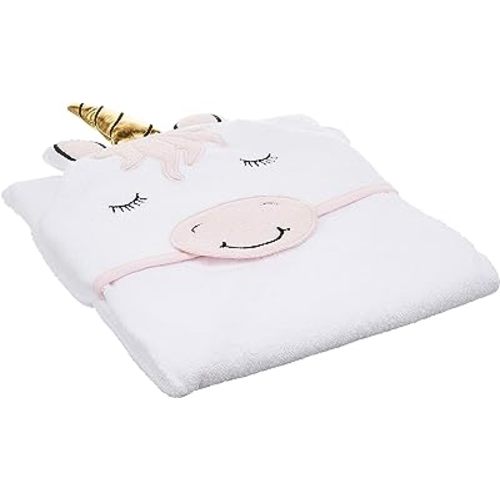 Hudson Baby Unisex Baby Cotton Animal Face Hooded Towel, Modern Unicorn, One Size