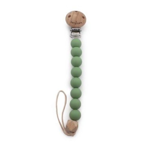 Kanga Care Silicone & Wood Paci Clip :: Graphite Gray
