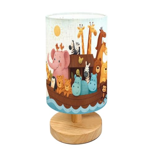 RAINFALLARING Table Lamp for Bedroom Noahs Ark Modern Beside Lamp Home Decor Night Light for Nursery Office Dorm Living Room